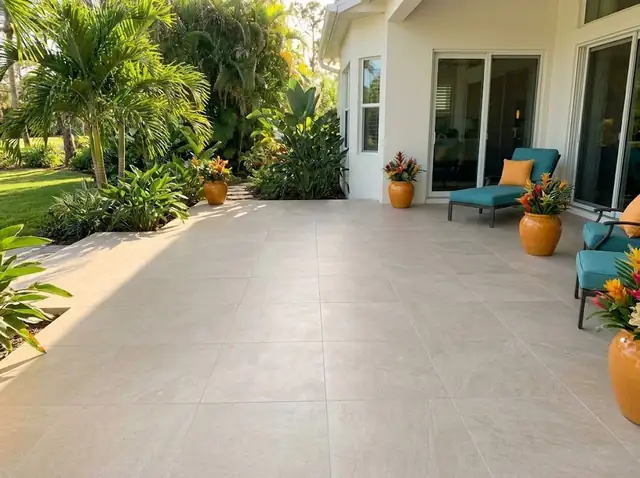 Illustration of a smooth, even tiled patio